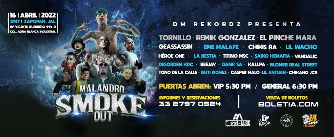Llegó el line up más pesado de Zapopan: Malandro Smoke Out