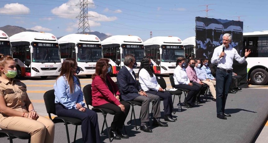 Gobernador Del Mazo da banderazo de salida a 40 nuevas unidades para la Línea 4 del Mexibús  