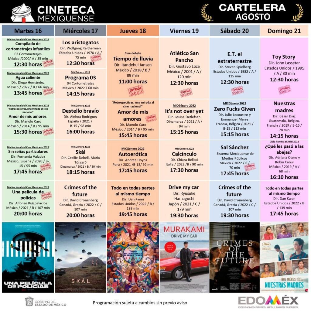 Ciclo de Cine Mexicano esta semana en la Cineteca Mexiquense