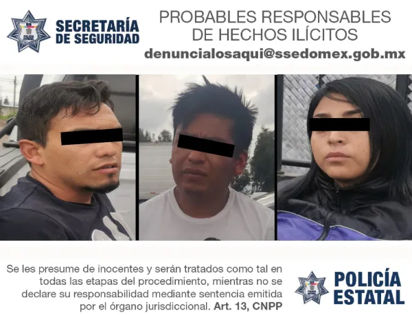 Alcanzan en la Toluca-Naucalpan a tres individuos que asaltaron en Otzolotepec