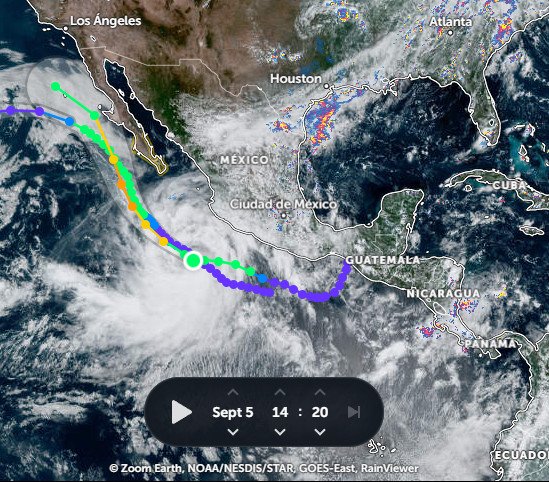 Fuertes lluvias por la tormenta tropical Kay