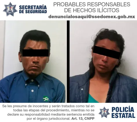 Capturan en #Lerma a pareja que acababa de robarse un vehículo DiDi con violencia