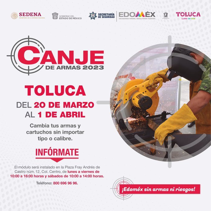 Programa Canje de Armas 2023 llega a #Toluca