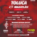 Mujeres gratis para el Toluca vs Mazatlán, anuncian Diablos Rojos