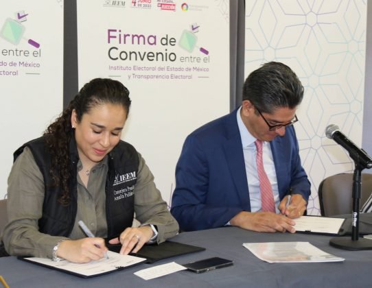 IEEM firma convenio de transparencia electoral 2023