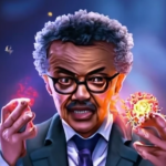 craiyon_194646_tedros_as_a_psicho_magician_with_virus_in_hands