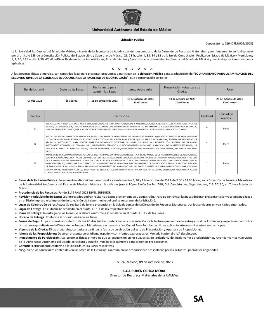 Licitación Pública UAEMEX