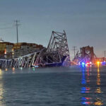 A view of the Francis Scott Key Bridge after it collapsed, in Baltimore