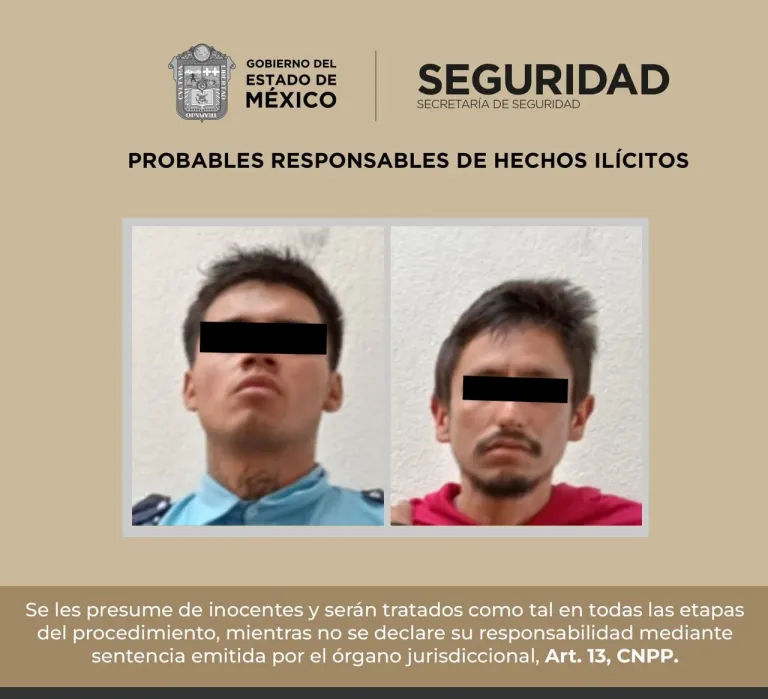 Capturan a dos sujetos por secuestro exprés en #Lerma