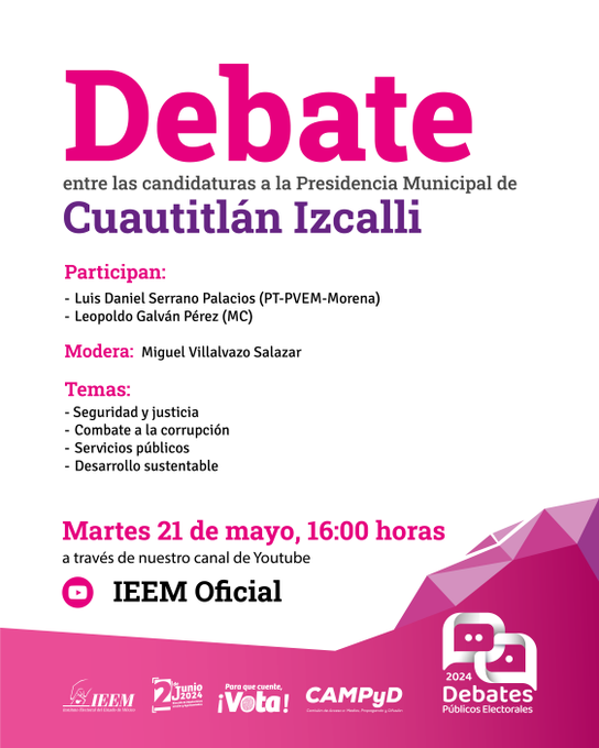 EN VIVO Debate entre candidatos a la alcaldía de Cuautitlán Izcalli