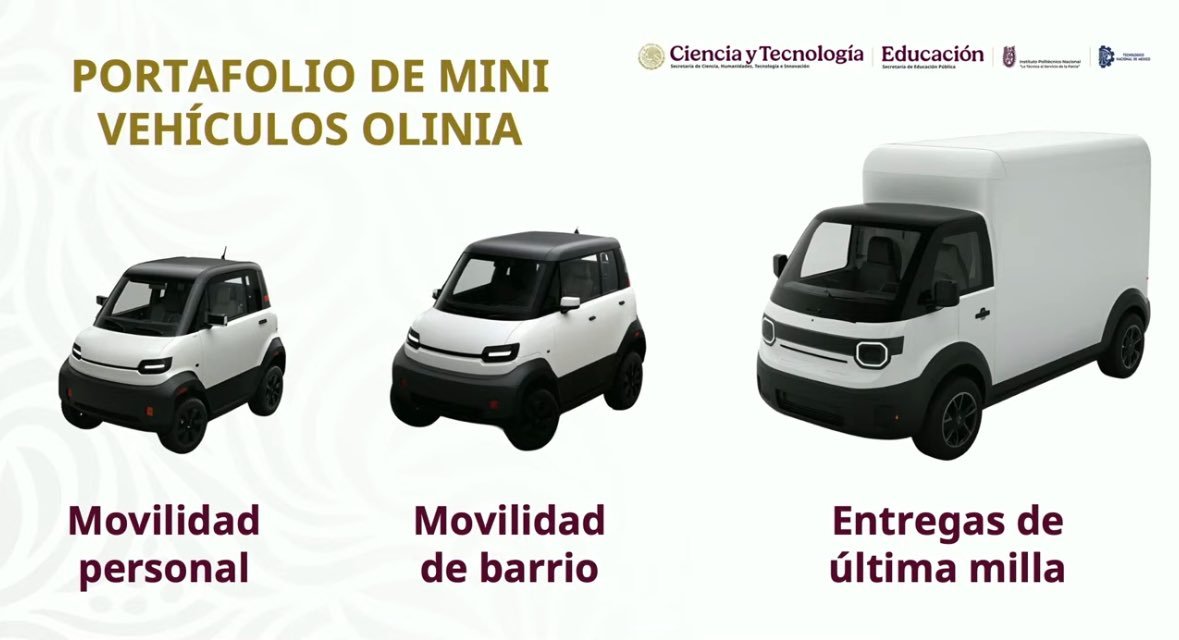 Olinia; Sheinbaum presenta nueva línea de autos eléctricos mexicanos de bajo costo