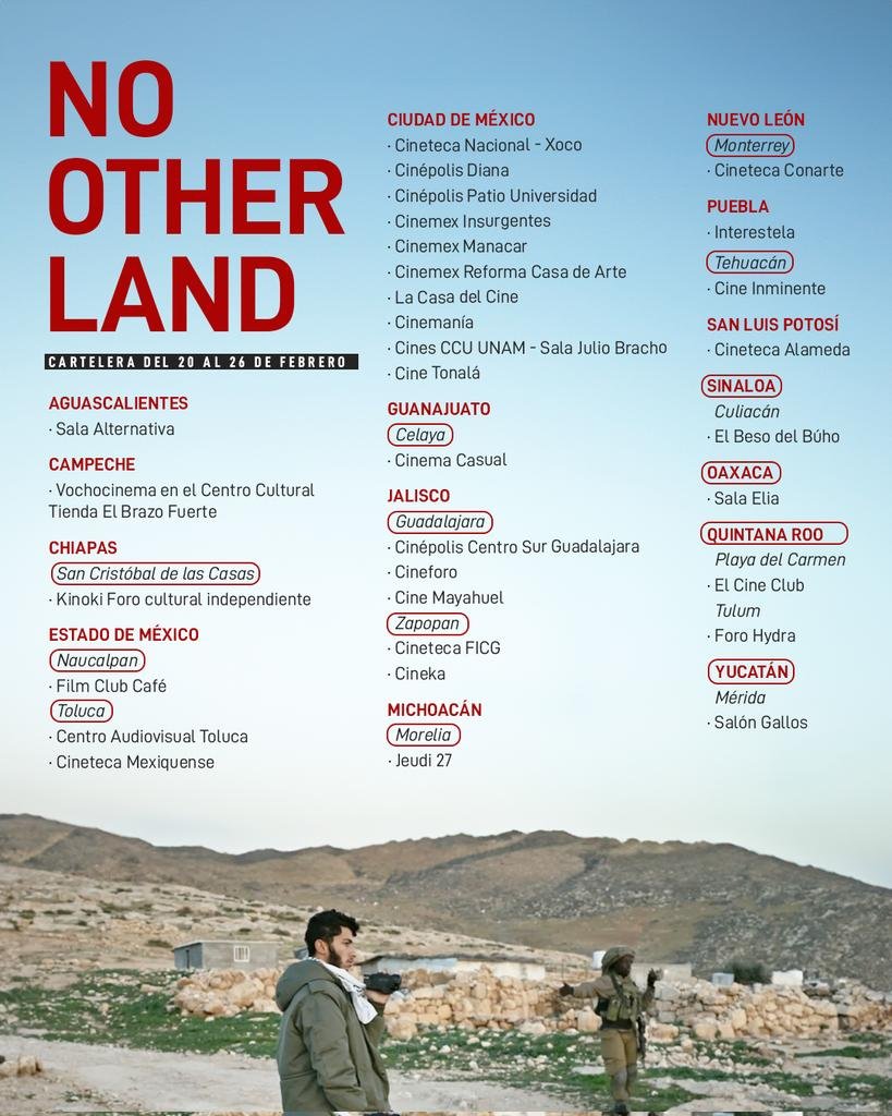 Aclamado documental palestino ‘No Other Land’ llega a Toluca como parte de su gira por México