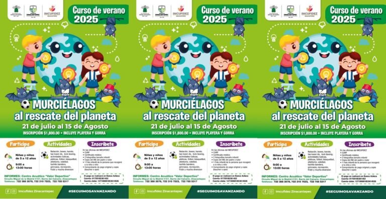 ¡Vive un verano de aventuras y aprendizaje en Zinacantepec! IMCUFIDEZ lanza su curso de verano 2025 «Murciélagos al rescate del planeta»