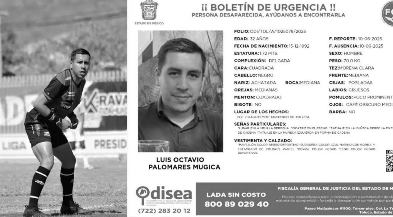 Localizan sin vida a Luis Octavio Palomares, árbitro de Toluca