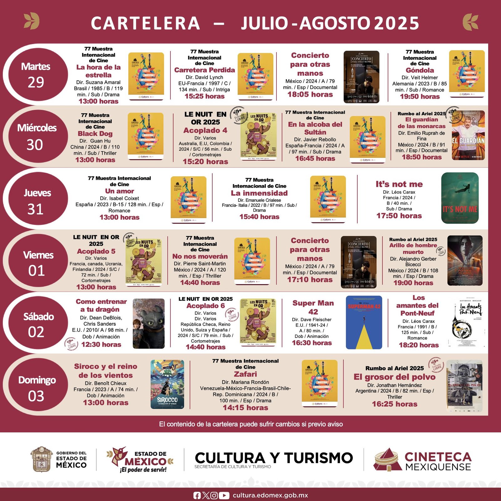 Del Ariel a Lynch: Semana de ciclos imperdibles en la Cineteca Mexiquense