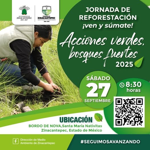 Este sábado, Jornada de Reforestación en Zinacantepec