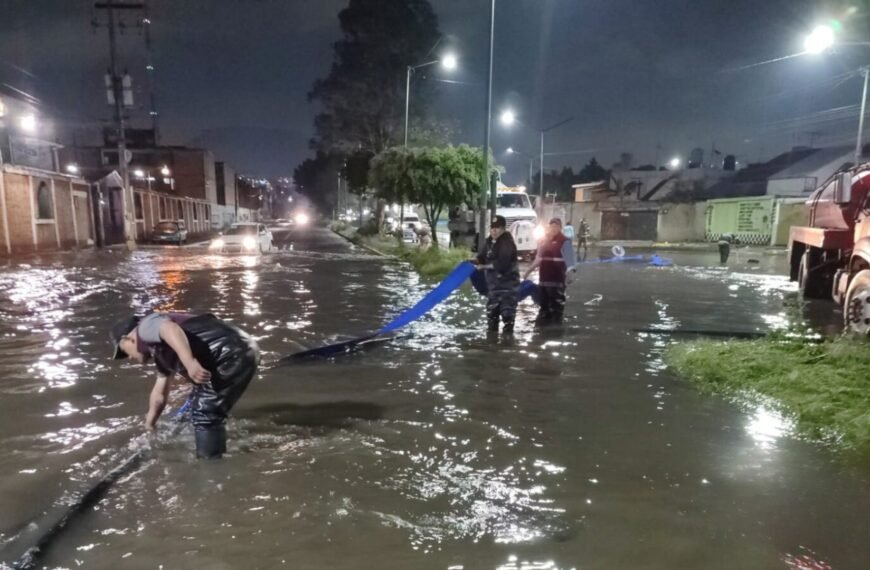 Grupo Tláloc atiende encharcamientos tras lluvias en zona oriente