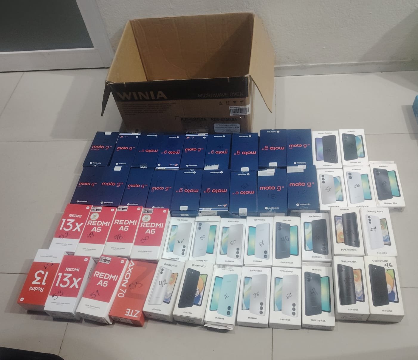Tras cateo en domicilio de #Huehuetoca recuperan 67 celulares y demás dispositivos
