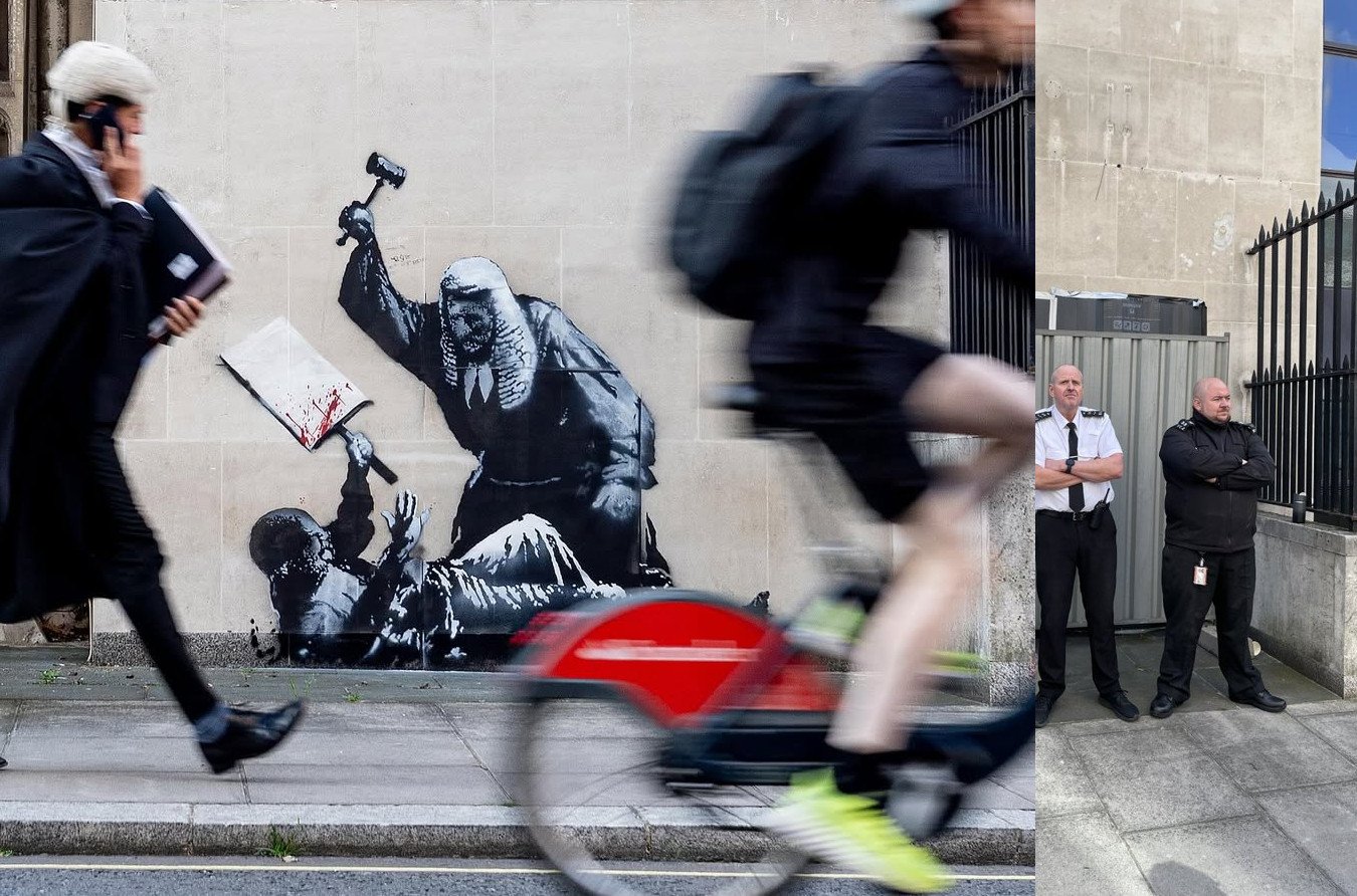 Una poderosa nueva obra de Banksy es rápidamente censurada en Londres