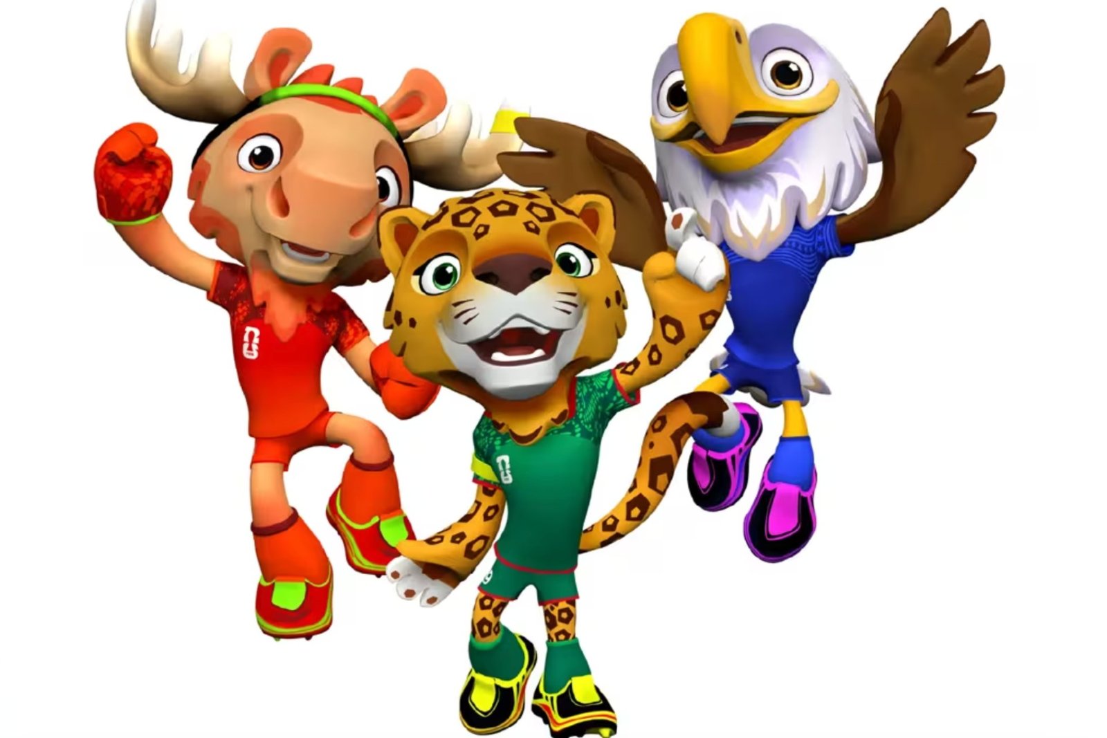 Maple, Zayu y Clutch, las mascotas del Mundial de Fútbol 2026