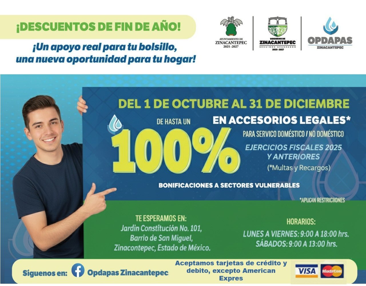 Lanzan campaña de condonación de recargos en OPDAPAS Zinacantepec