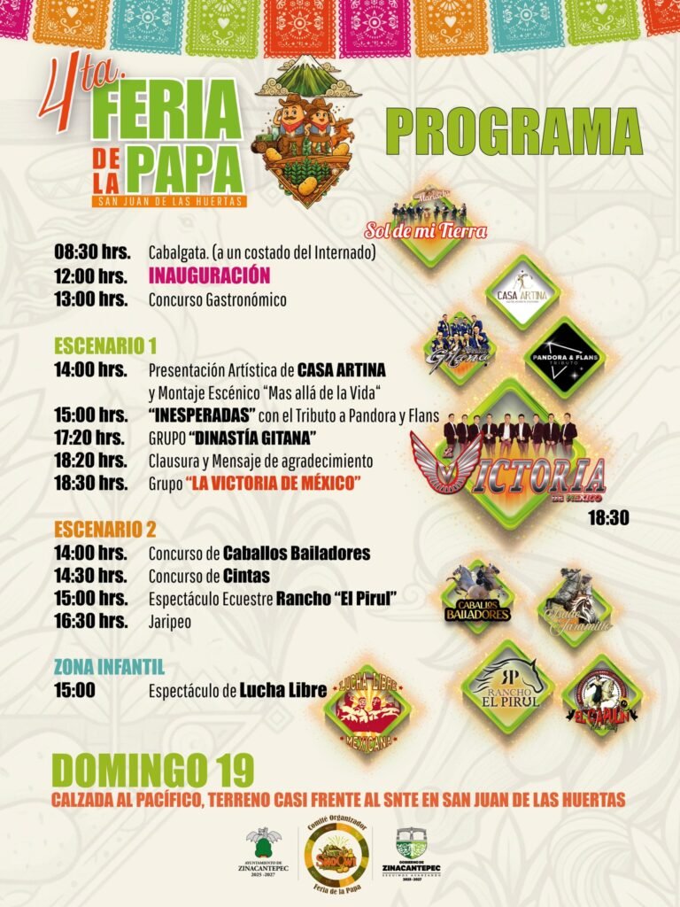 Zinacantepec invita a la 4ta Feria de la Papa en San Juan de las Huertas 2025