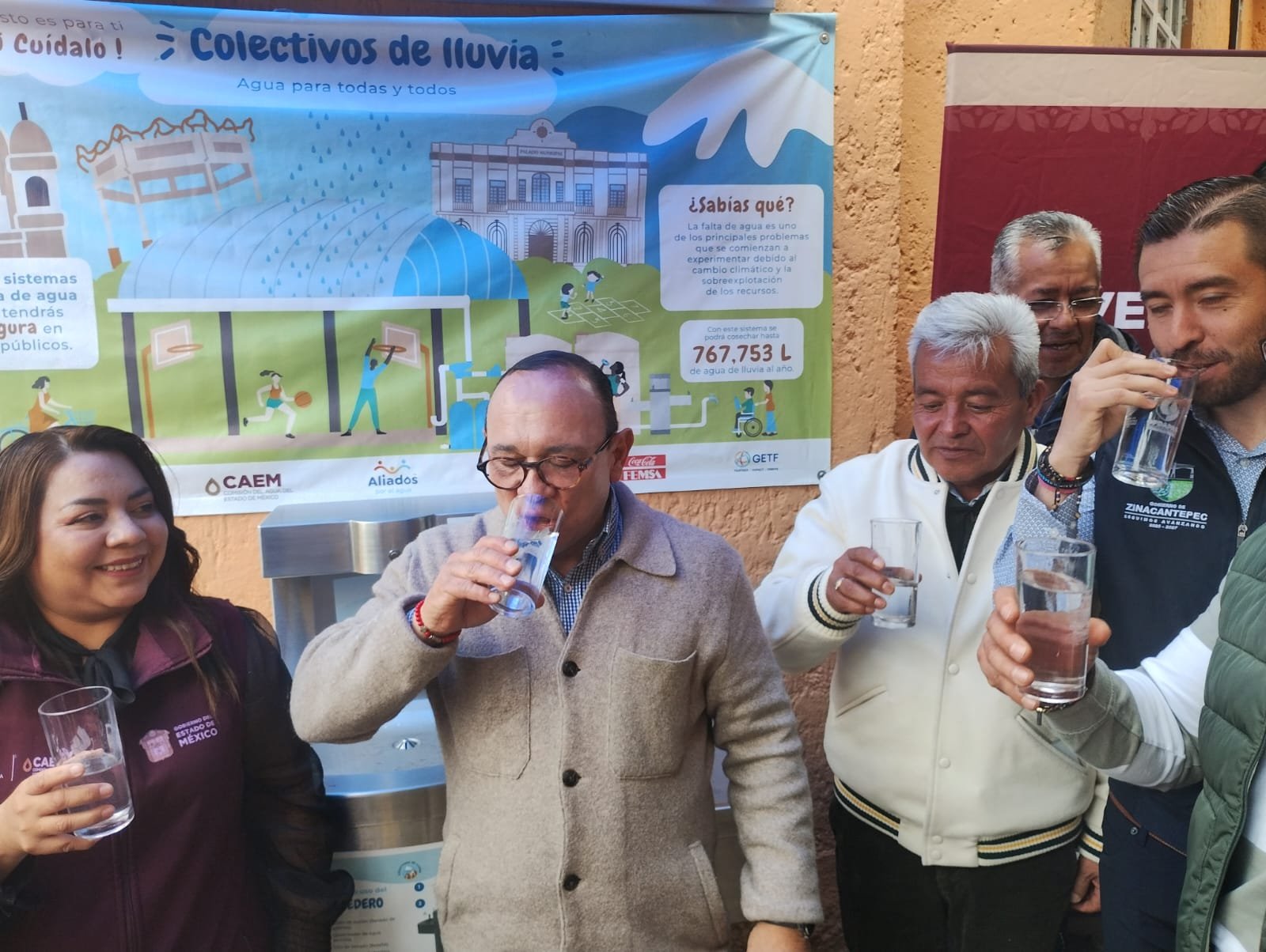Alcalde de #Zinacantepec inaugura sistema de captación de agua de lluvia