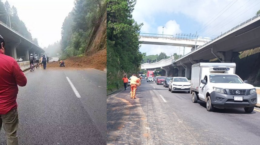 Confirman reapertura de la autopista México-Toluca tras deslave