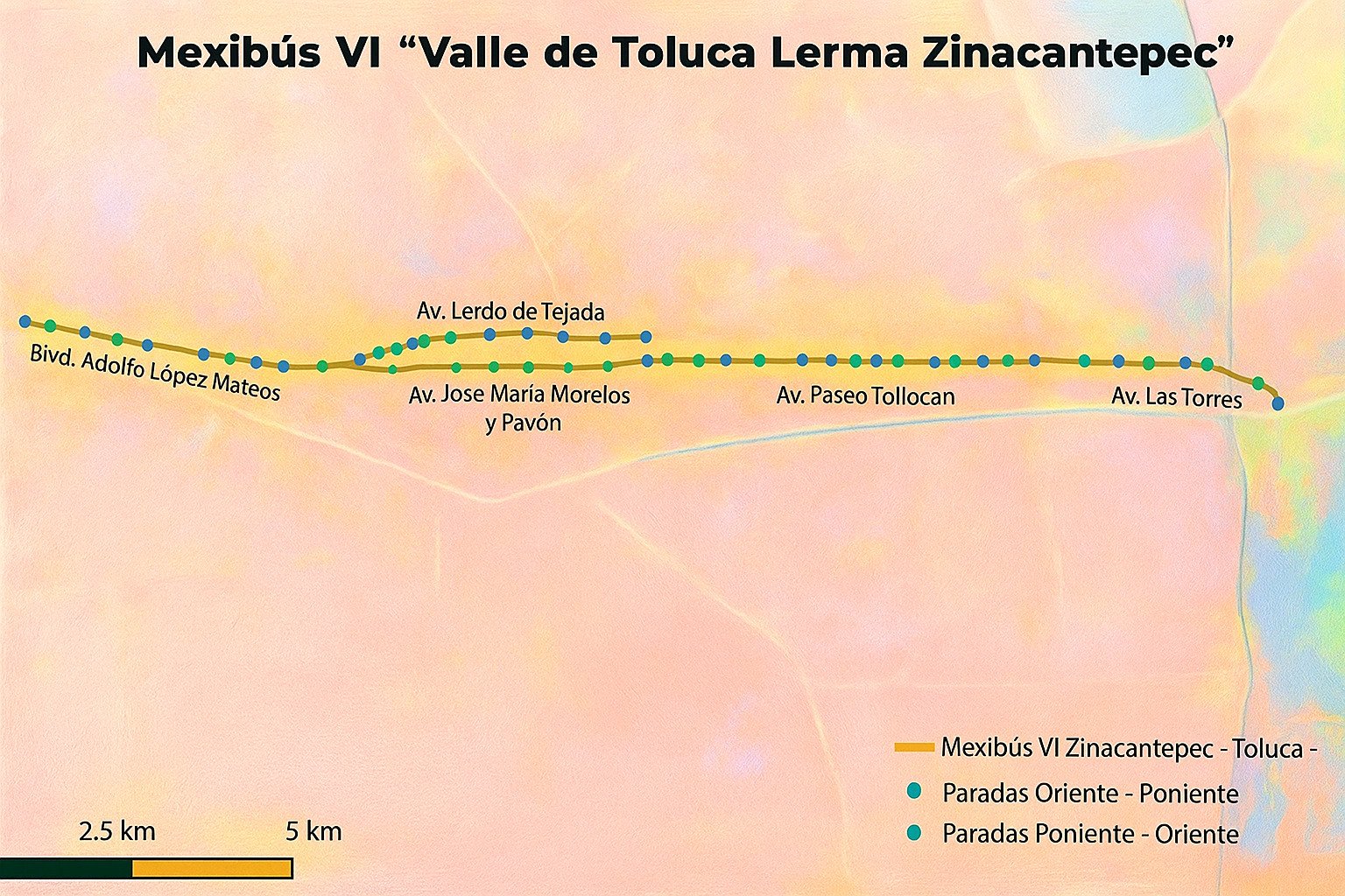 Confirman ruta y estaciones del Mexibús Lerma – Zinacantepec; pasará por el centro de Toluca