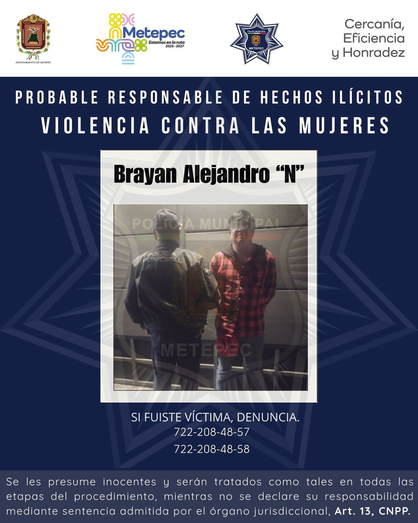 Intervención de la Policía de Metepec tras reporte de agresión