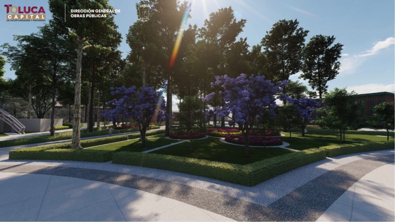 Así será la nueva Alameda de #Toluca; con el monumento a Cuauhtémoc, pero en un entorno más atractivo