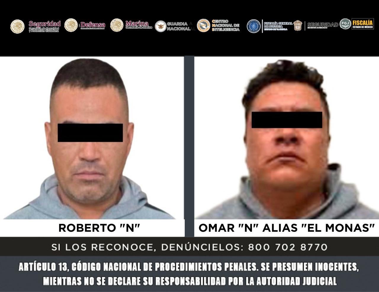 Caen dos presuntos miembros del CJNG en Tultitlán