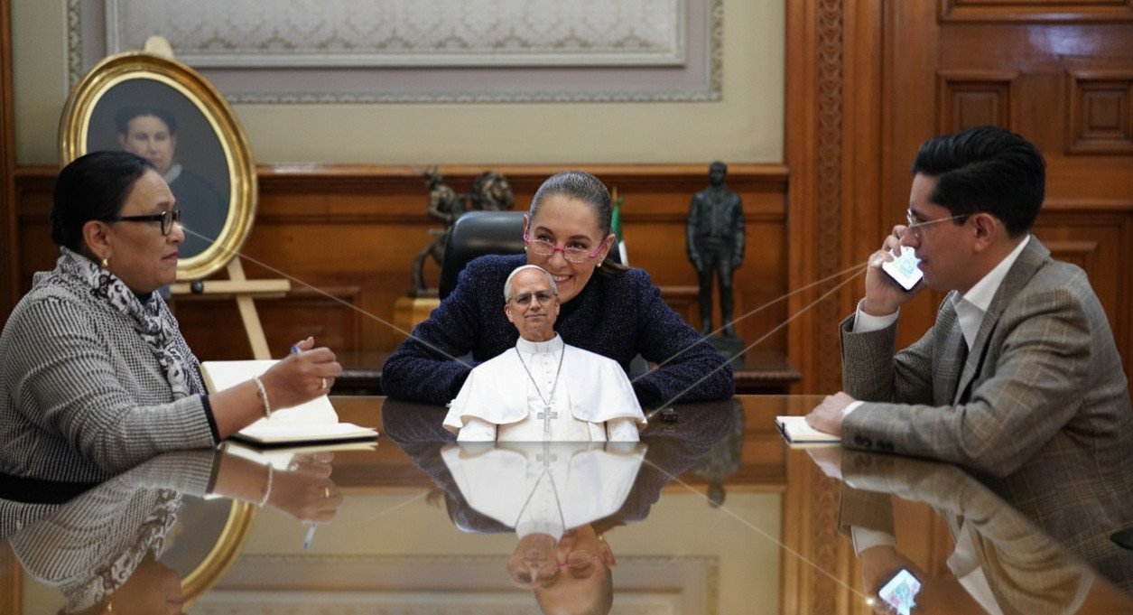 Sheinbaum habla por teléfono con el papa León XIV; lo invita a México