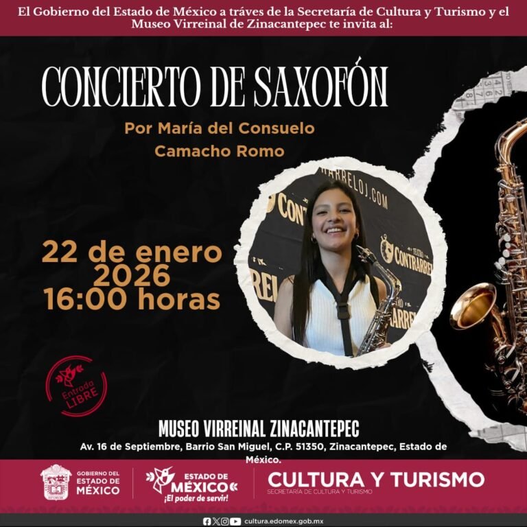 Concierto gratuito de saxofón en el Museo Virreinal de #Zinacantepec