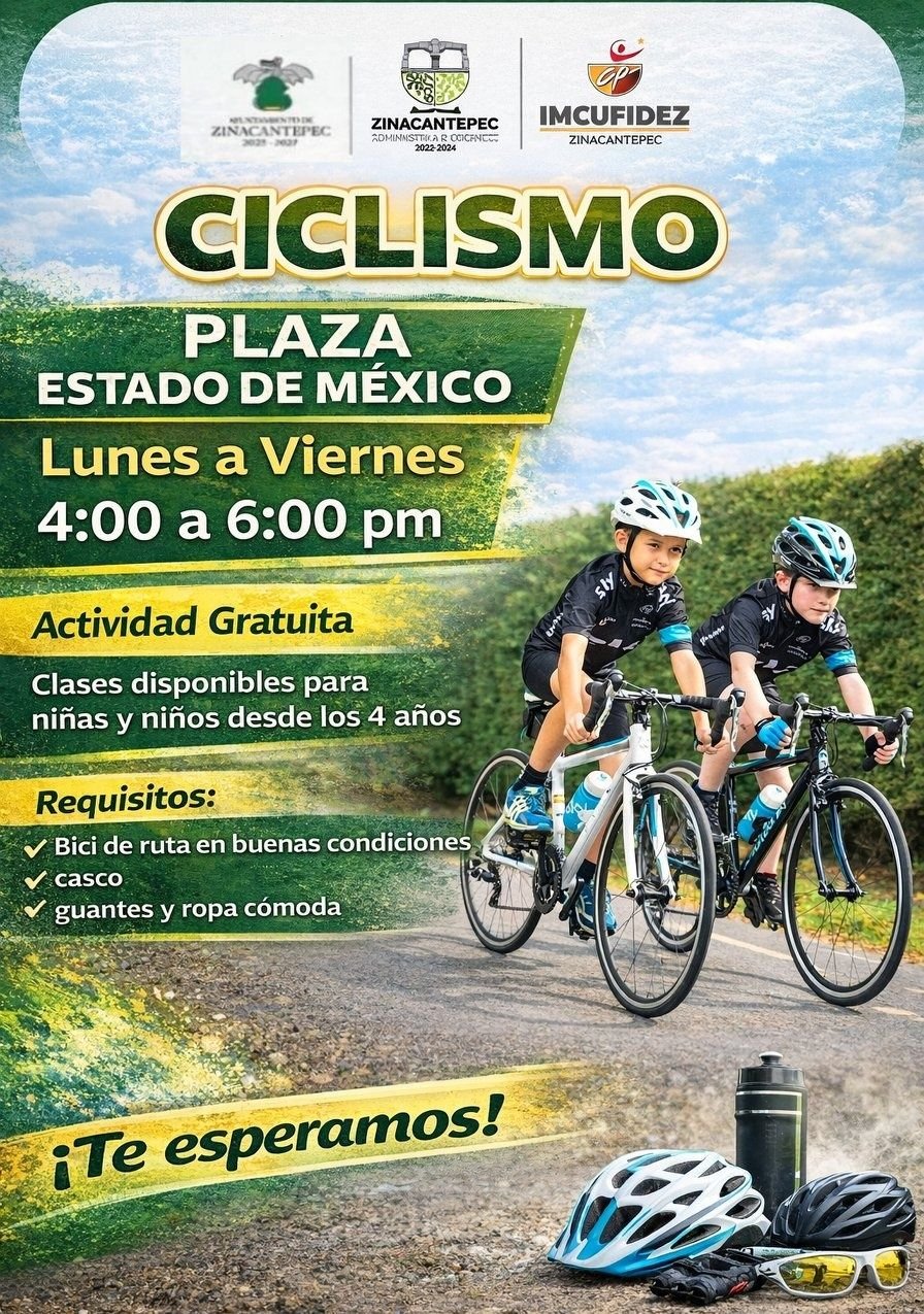 #Zinacantepec impulsa actividad ciclista gratuita para niños
