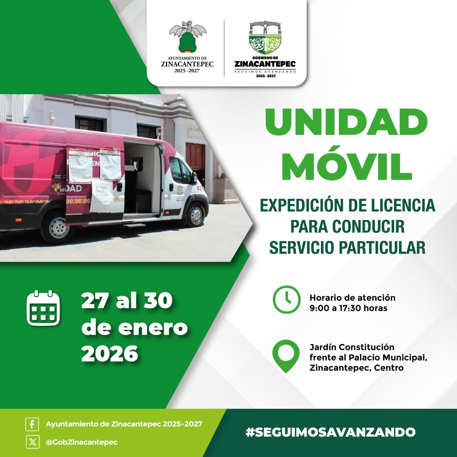 Unidad móvil para licencias de conducir llega esta semana a #Zinacantepec