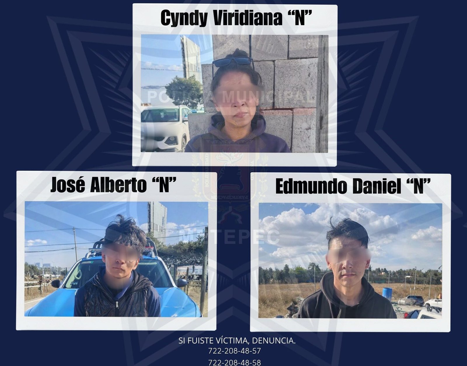 Detienen en #Metepec a tres jóvenes por robo con violencia