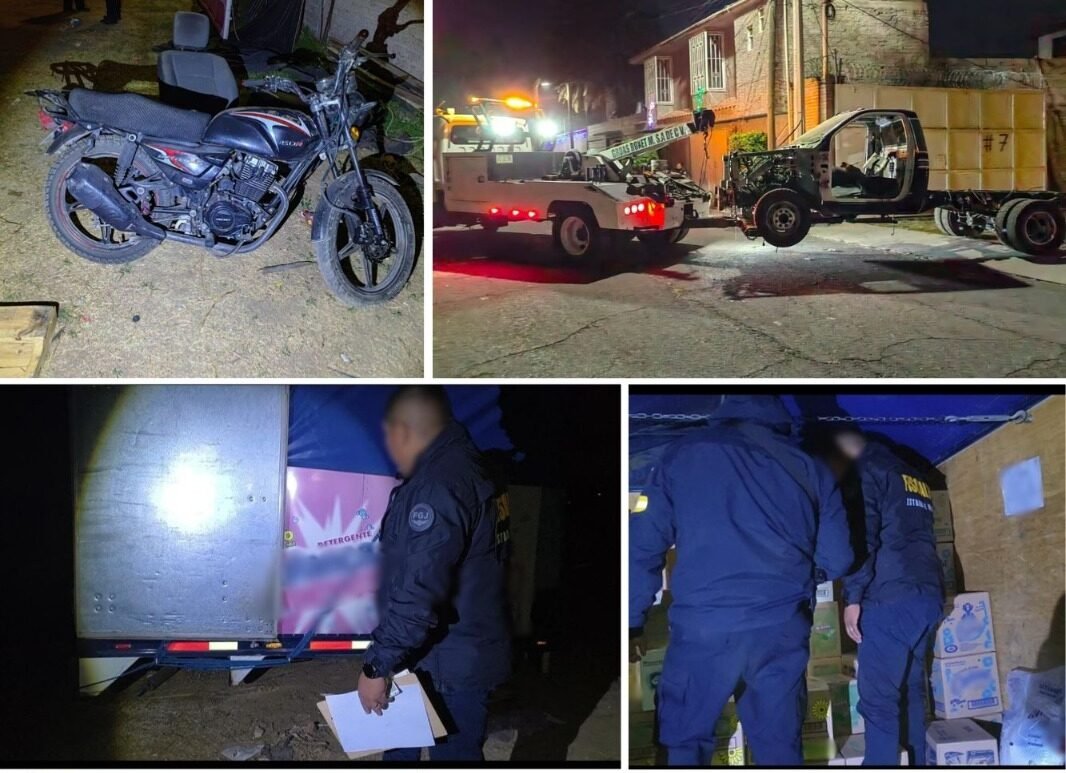 Recuperan vehículo y mercancía robados en Tecámac