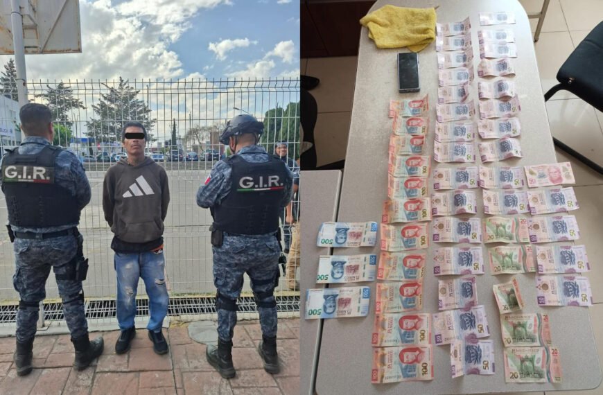 Capturan a sujeto que asaltó vehículo al interior de plaza comercial en #Metepec