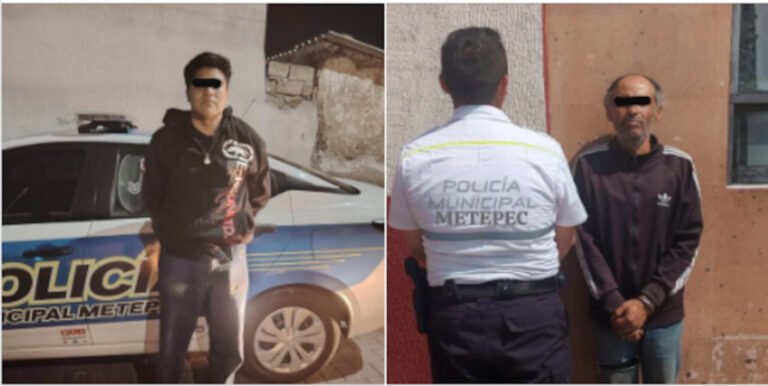 Detienen a dos hombres en #Metepec por agresión y allanamiento de morada