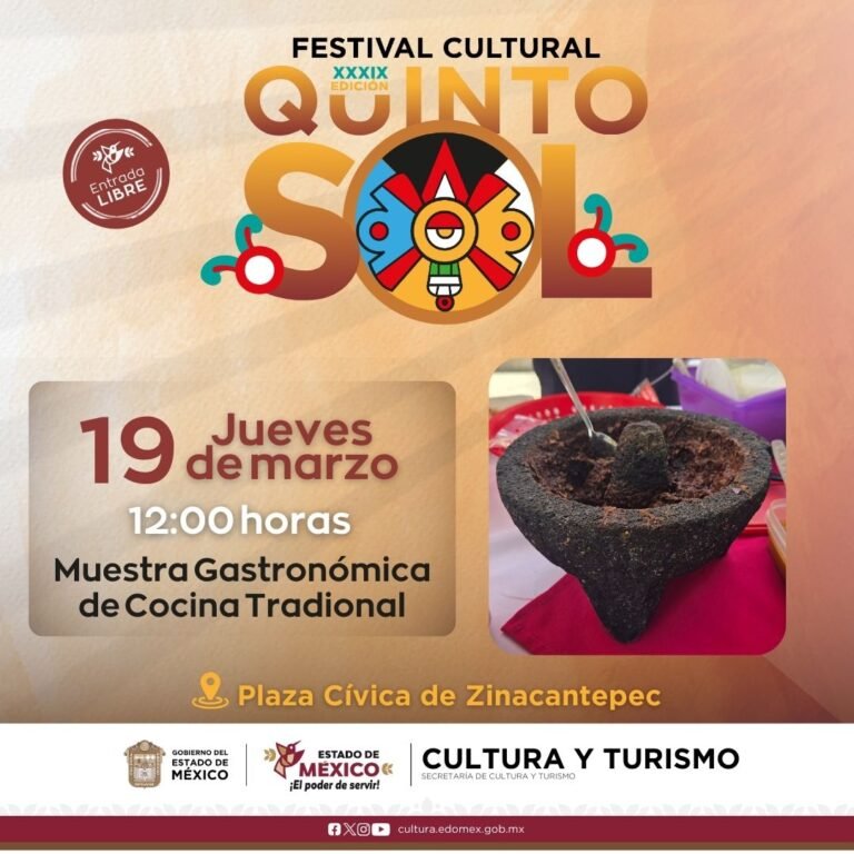 #Zinacantepec invita a Muestra Gastronómica de Cocina Tradicional en el Festival Quinto Sol