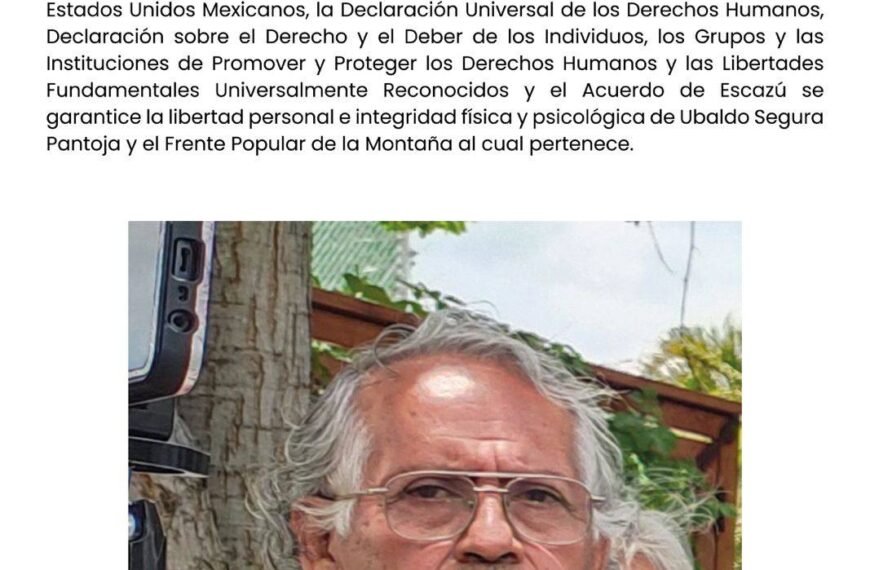 CDHZL alerta por detención de integrante del Frente Popular de la Montaña