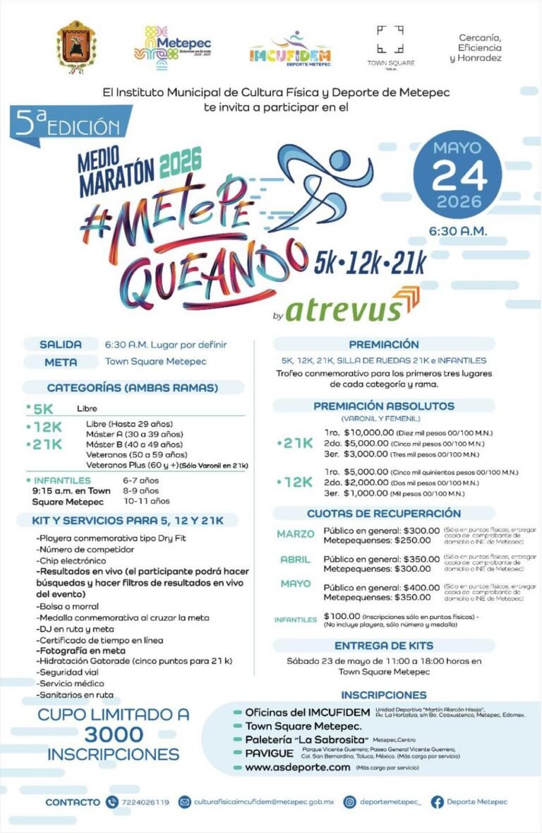 Medio Maratón #Metepequeando 2026: fechas, distancias y detalles clave