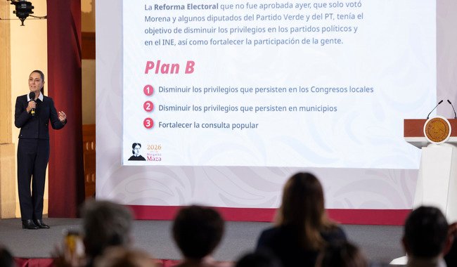 Sheinbaum anuncia Plan B electoral para reducir excesos en congresos estatales y municipios