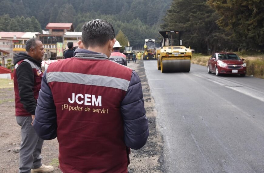 Reportan 20% de avance en la reconstrucción de la carretera Ocoyoacac–Tenango del Valle