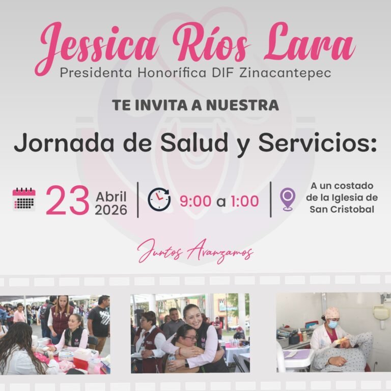 Zinacantepec anuncia jornada gratuita de salud y servicios para la población