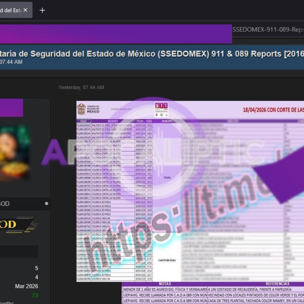 Hackean a la Secretaría de Seguridad del Estado de México: filtran una década de llamadas al 911