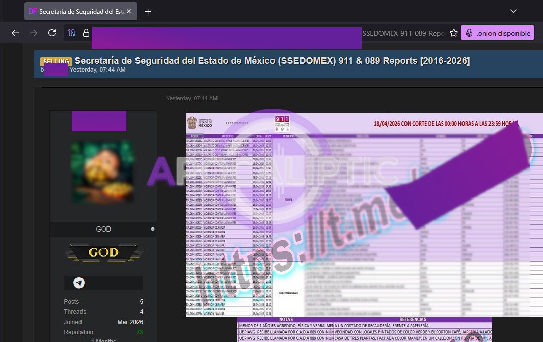Hackean a la Secretaría de Seguridad del Estado de México: filtran una década de llamadas al 911