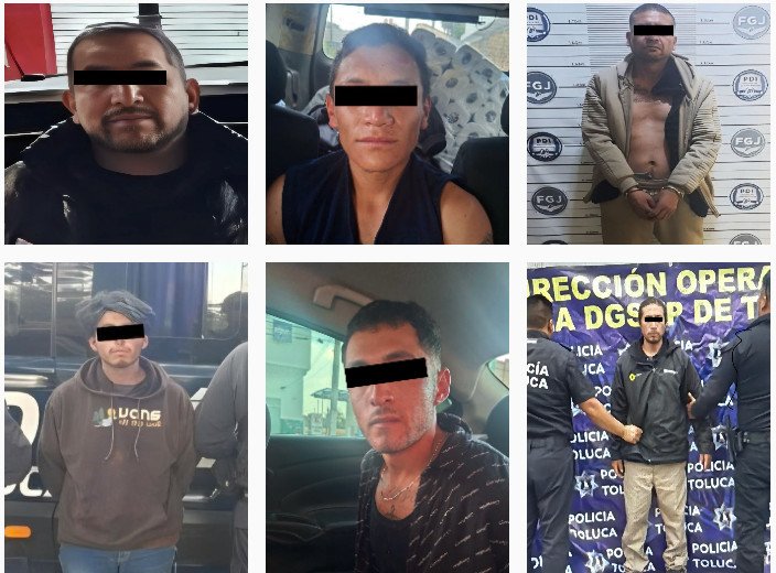 Capturan a 10 presuntos delincuentes en operativos de la Policía de #Toluca