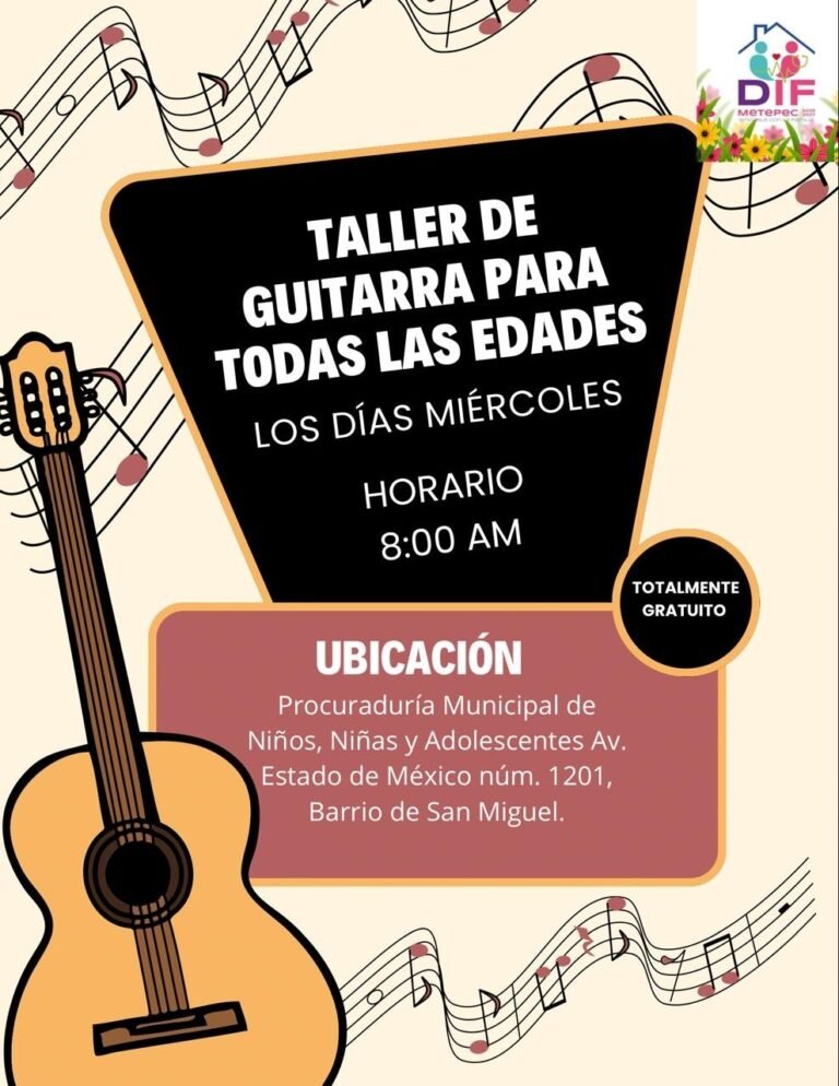 DIF #Metepec abre taller gratuito de guitarra para personas de todas las edades